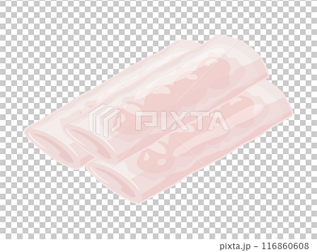Illustration of steamed spring rolls with shrimp made from rice flour Illustration of steamed spring rolls with shrimp made from rice flour 116860608