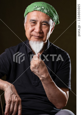 シニアライフを謳歌する白いあごヒゲのあるシニア男性60-70代 116860805
