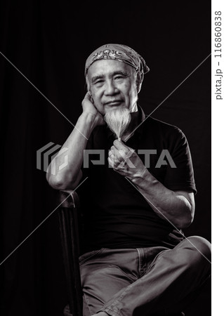 シニアライフを謳歌する白いあごヒゲのあるシニア男性60-70代 シニアライフを謳歌する白いあごヒゲのあるシニア男性60-70代 116860838