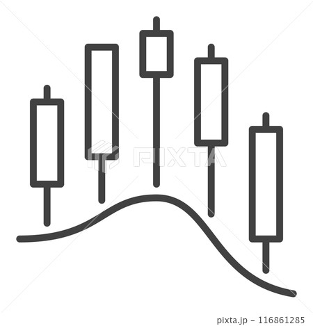 BTC Candlestick Chart vector financial charts thin line icon or design element 116861285