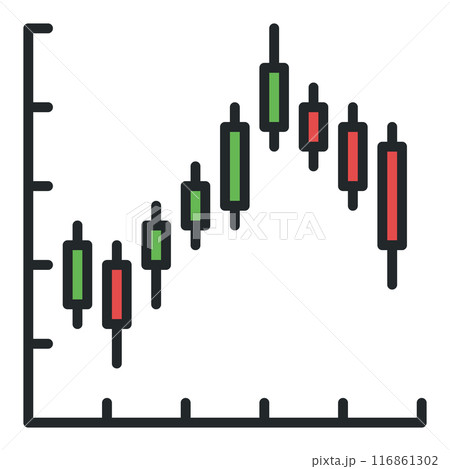 Cryptocurrency Trading vector Candlestick Chart colored icon or logo element Cryptocurrency Trading vector Candlestick Chart colored icon or logo element 116861302