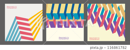 Geometric composition. Template for abstract posters, covers, and paintings. The idea of temporary interior design 116861782