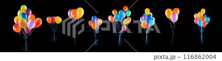 Colorful balloons create a festive atmosphere for celebration Colorful balloons create a festive atmosphere for celebration 116862004