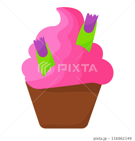 cupcake sweet finger green food icon element cupcake sweet finger green food icon element 116862149
