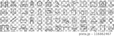 關於家具的向量線圖圖示集 116862467