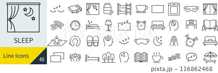 睡眠に関するアイコンセット 116862468