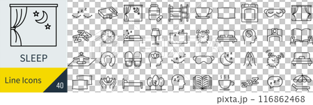 睡眠に関するアイコンセット 116862468
