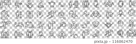 ベクターのビジネスパーソンに関する線画アイコンセット ベクターのビジネスパーソンに関する線画アイコンセット 116862470