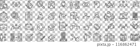 ベクターの人事に関する線画アイコンセット 116862471