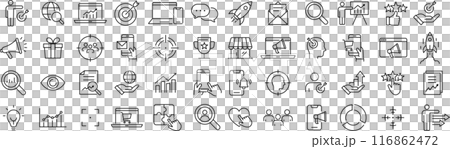 ベクターのマーケティングに関する線画アイコンセット ベクターのマーケティングに関する線画アイコンセット 116862472
