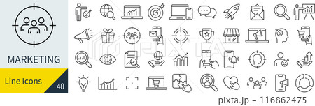マーケティングに関するアイコンセット マーケティングに関するアイコンセット 116862475