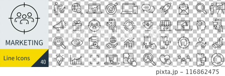 マーケティングに関するアイコンセット マーケティングに関するアイコンセット 116862475