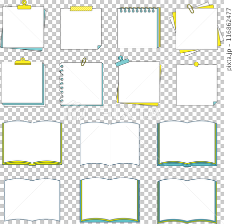 Notepad and notebook frames set 116862477