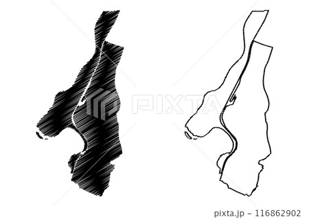Stein municipality (Kingdom of the Netherlands, Holland, Limburg province) map vector illustration, scribble sketch Stein map 116862902