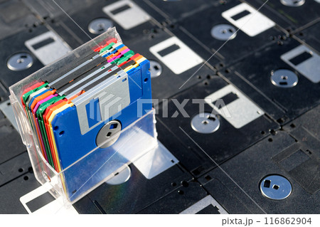 Vintage colored floppy disks 116862904
