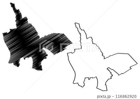 Tynaarlo Village and municipality (Kingdom of the Netherlands, Holland, Drenthe province) map vector illustration, scribble sketch Tynaarlo map 116862920