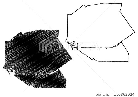 Urk municipality (Kingdom of the Netherlands, Holland, Flevoland province) map vector illustration, scribble sketch Urk map Urk municipality (Kingdom of the Netherlands, Holland, Flevoland province) map vector illustration, scribble sketch Urk map 116862924