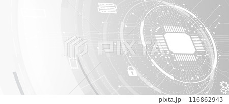 Cyber security and information or network protection. Future cyber technology web services for business and internet project. Vector art. 116862943