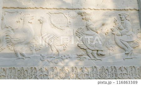 decoration ancient wall culture architecture stone travel sculpture history art temple background 116863389
