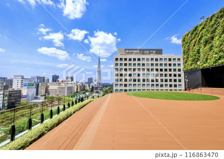 名古屋市、新しくなった中日ビルの7階屋上広場からの眺め 名古屋市、新しくなった中日ビルの7階屋上広場からの眺め 116863470