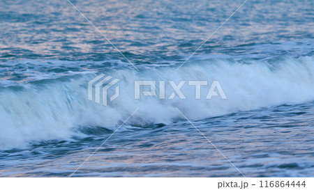 Dawn Sky Over Serene Ocean Surf. Sunlight Reflect On Water Surface. Calm Marine Scenery. Static view. Dawn Sky Over Serene Ocean Surf. Sunlight Reflect On Water Surface. Calm Marine Scenery. Static view. 116864444