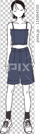 Simple illustration on the theme of summer 2024 fashion trends 116864500