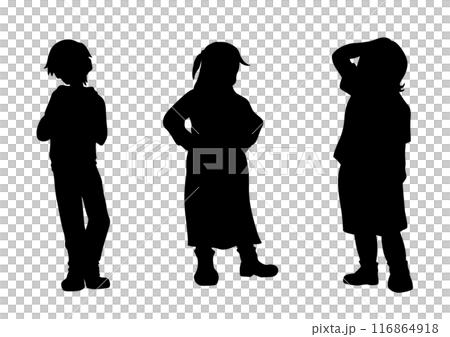 Person full body pose silhouette set 116864918