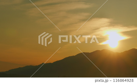 Mountain Sunrise. Amazing Sunrise In Mountain Background. Beautiful Golden Sunrise. Timelapse. Mountain Sunrise. Amazing Sunrise In Mountain Background. Beautiful Golden Sunrise. Timelapse. 116864928