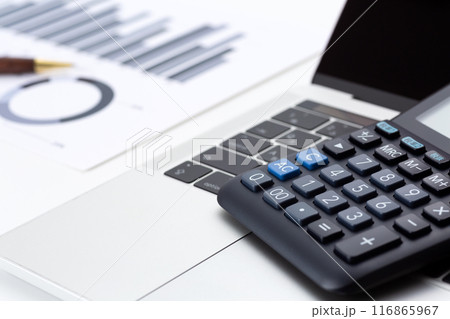 ビジネスグラフとパソコン 116865967