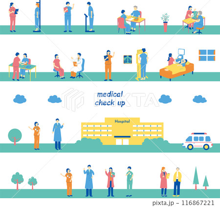 健康診断を受ける人達 健康診断を受ける人達 116867221