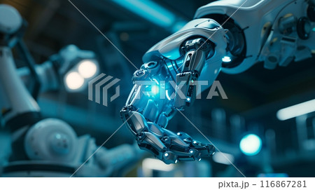 AI and robotic automation in healthcare sector. Modern health and surgical concepts. 116867281