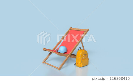 The Beach chair for summer or travel concept 3d rendering. 116868410