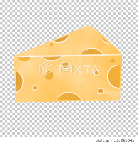 Watercolor style yellow cheese illustration 116869045