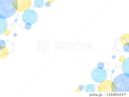 円形模様のポップなフレーム、水彩、丸のデザイン背景 円形模様のポップなフレーム、水彩、丸のデザイン背景 116869247
