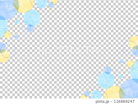 円形模様のポップなフレーム、水彩、丸のデザイン背景 円形模様のポップなフレーム、水彩、丸のデザイン背景 116869247