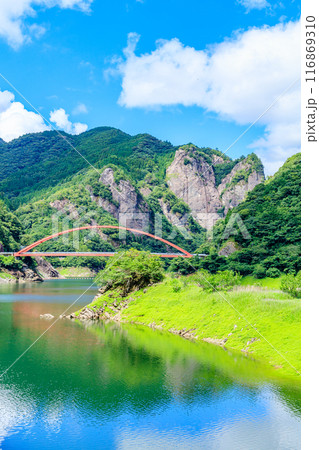 夏の日向神峡とハート岩 福岡県八女市 夏の日向神峡とハート岩 福岡県八女市 116869310