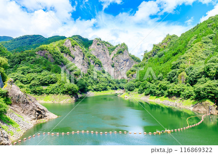 夏の日向神峡とハート岩 福岡県八女市 夏の日向神峡とハート岩 福岡県八女市 116869322