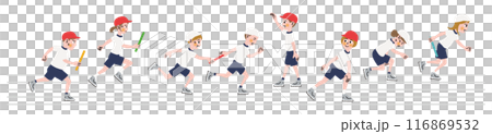 運動会_リレー_小学生 116869532