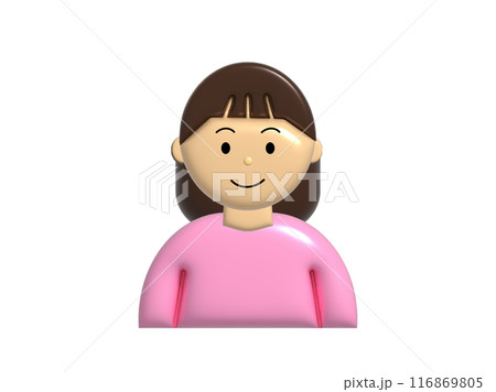 3dのかわいい女性 116869805