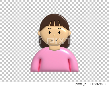 3dのかわいい女性 116869805