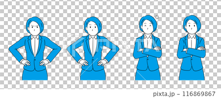 Angry business person (female) illustration material Angry business person (female) illustration material 116869867