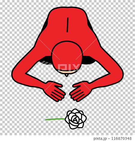 土下座する全身タイツの人 116870348