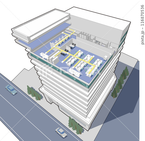 オフィスの空調概念図 オフィスの空調概念図 116870536