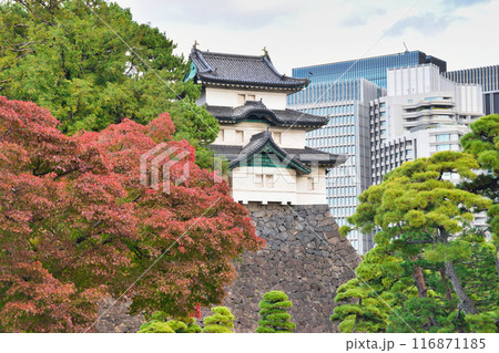 皇居　秋の富士見櫓 （東京都千代田区） 116871185