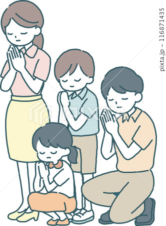 お参りする家族 お参りする家族 116871435