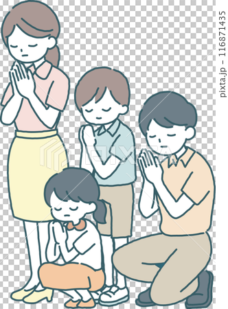 お参りする家族 お参りする家族 116871435