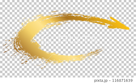 金のインクで描いた矢印のベクターイラスト 116871639