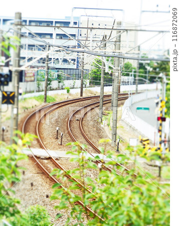線路のある風景　鉄道写真 116872069