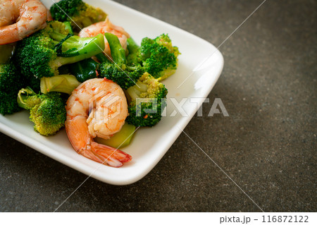 stir-fried broccoli with shrimps stir-fried broccoli with shrimps 116872122