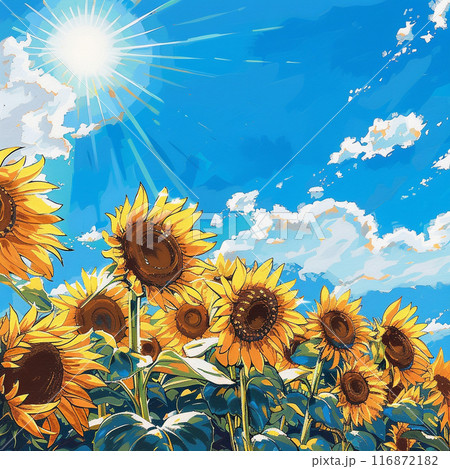 イラスト　ひまわり　 116872182